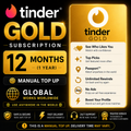 Tinder Gold Subscription 12 Month Manual Top Up Global