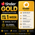 Tinder Gold Subscription 1 Week Manual Top Up Global