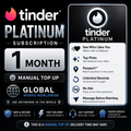 Tinder Platinum Subscription 1 Month- Manual Top Up Global