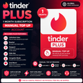 Tinder Plus 1 Month Subscription- Manual Top Up Global