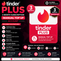 Tinder Plus 3 Month Subscription- Manual Top Up Global