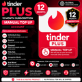 Tinder Plus 12 Month Subscription- Manual Top Up Global