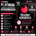 Tinder Platinum Subscription 12 Month- Manual Top Up Global