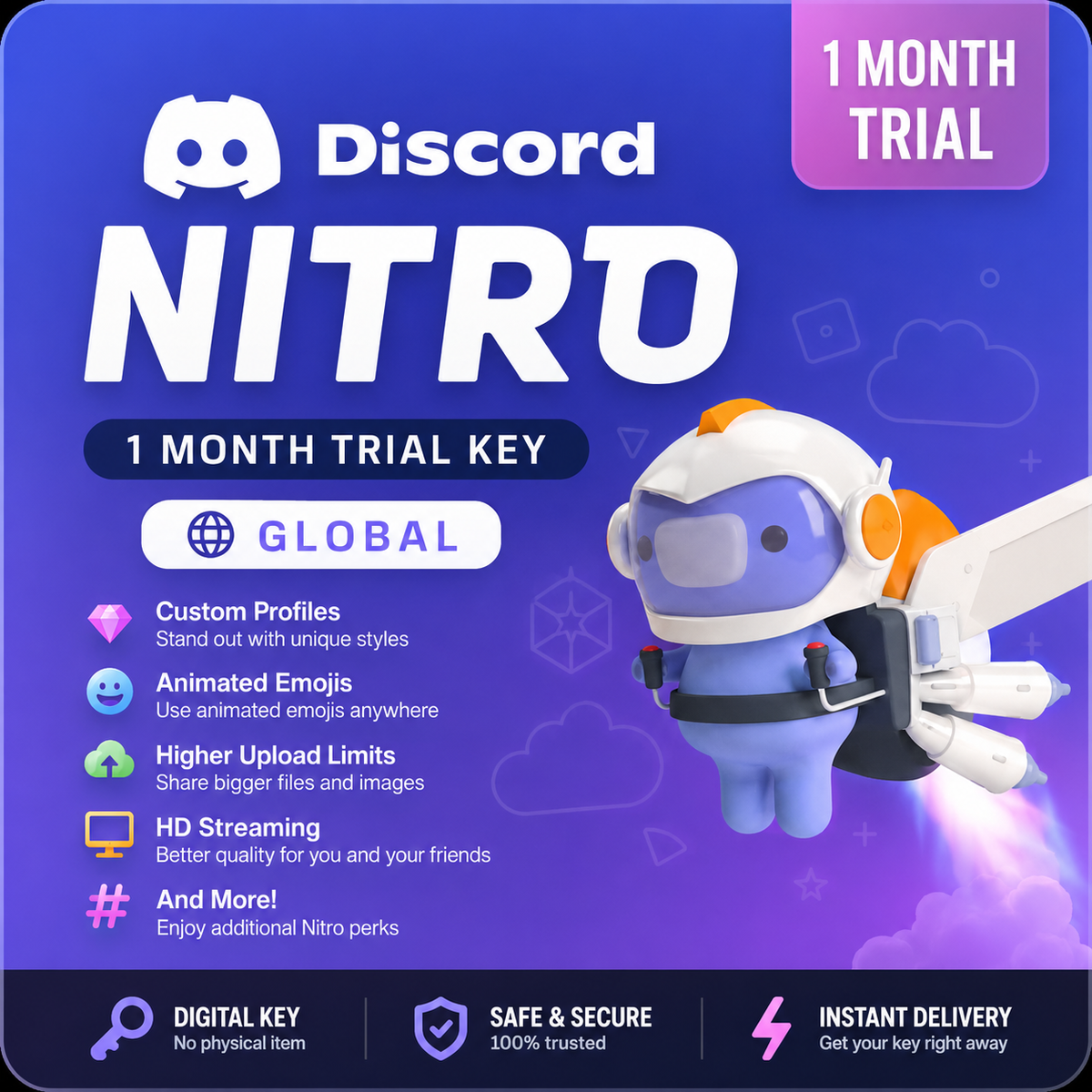 Discord Nitro 1 Month Trial Key Global