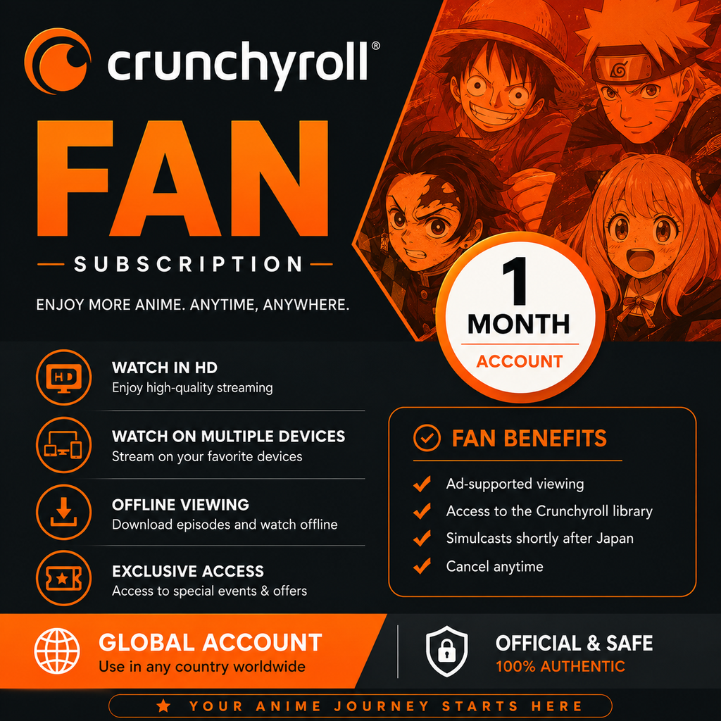 Crunchyroll Subscription Account Global