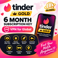 Tinder Gold 6 Month Subscription Key - VPN for Global