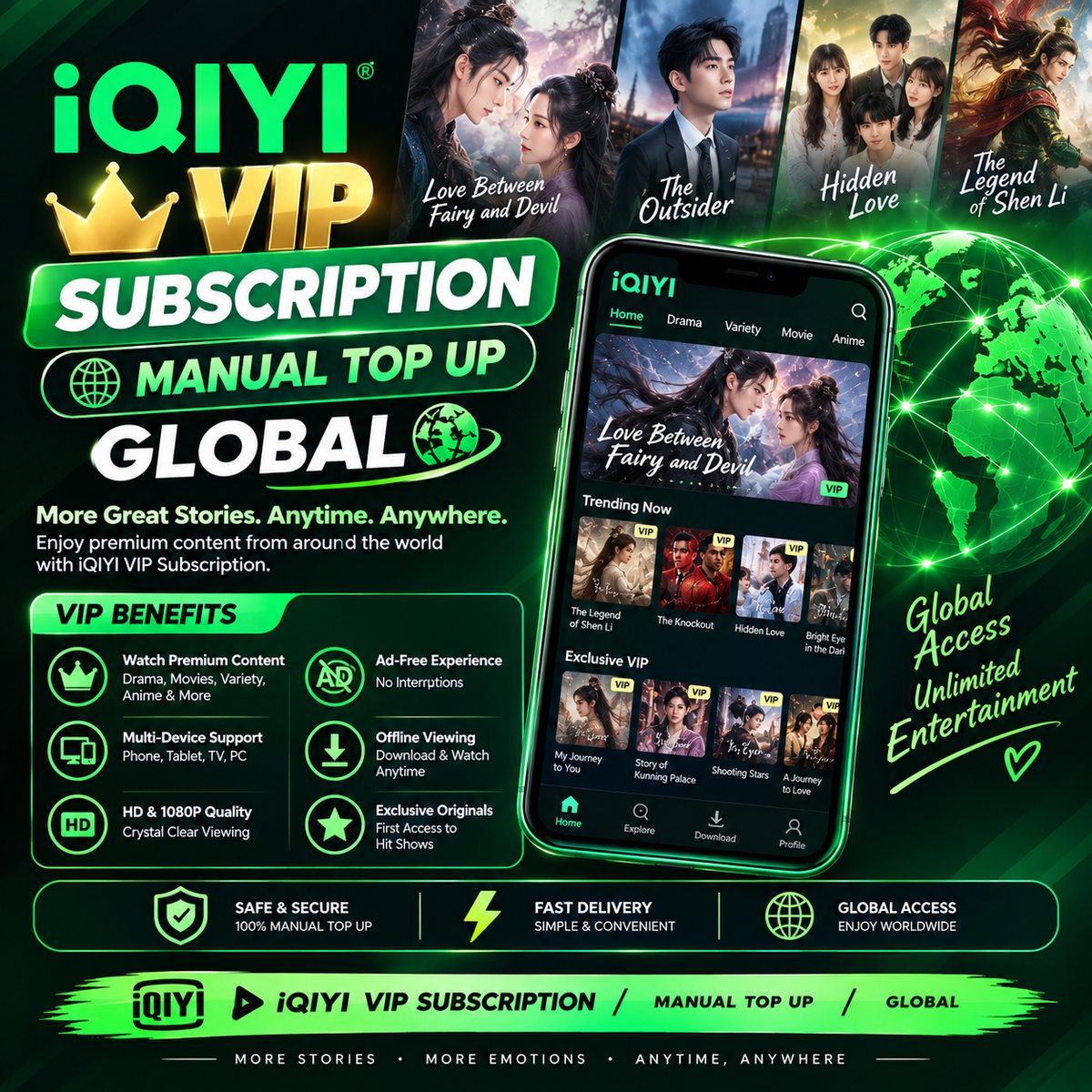 iQIYI VIP Subscription- Manual Top Up Global