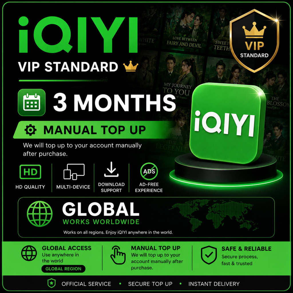 iQIYI VIP Standard 3 Month- Manual Top Up Global