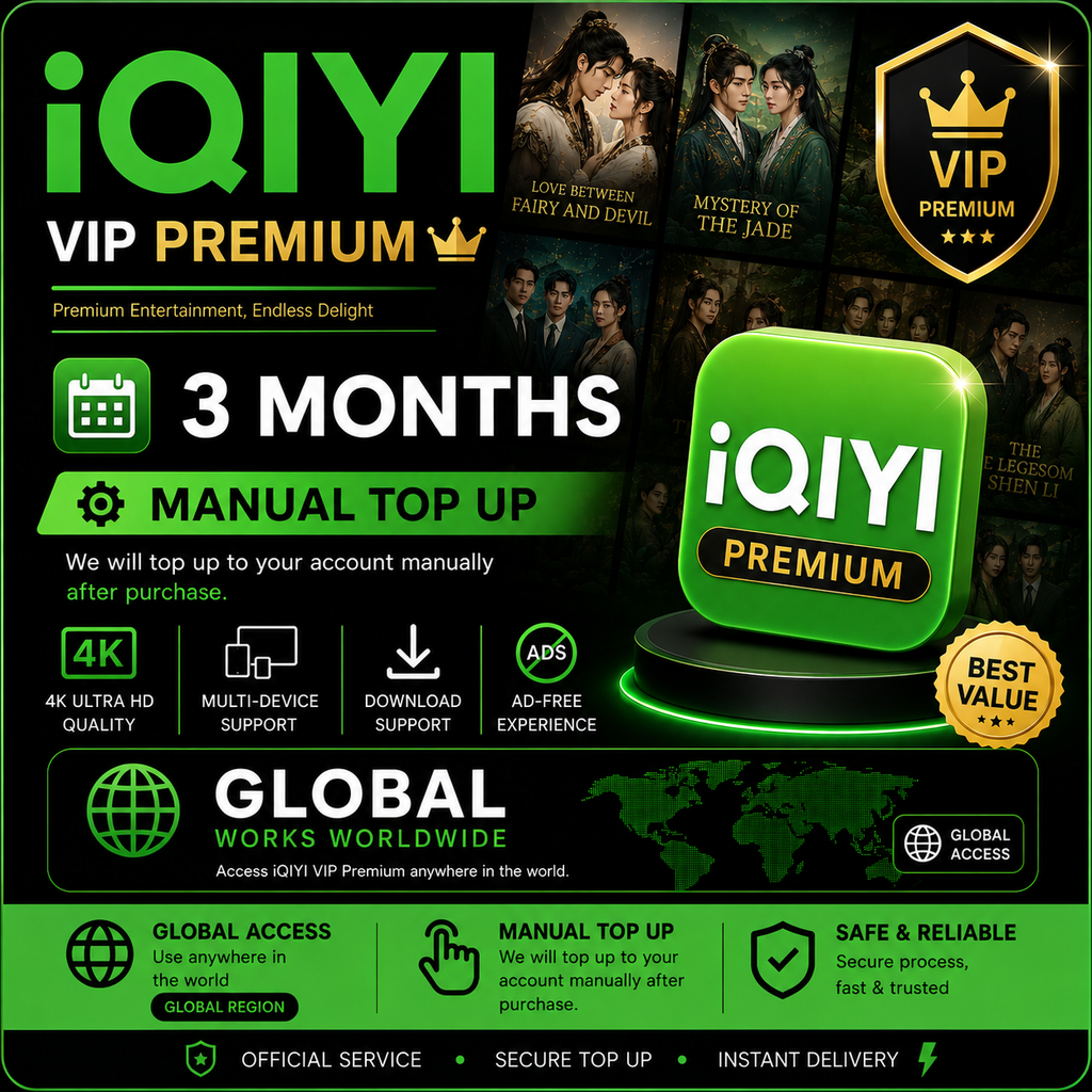 iQIYI VIP Premium 3 Month- Manual Top Up Global