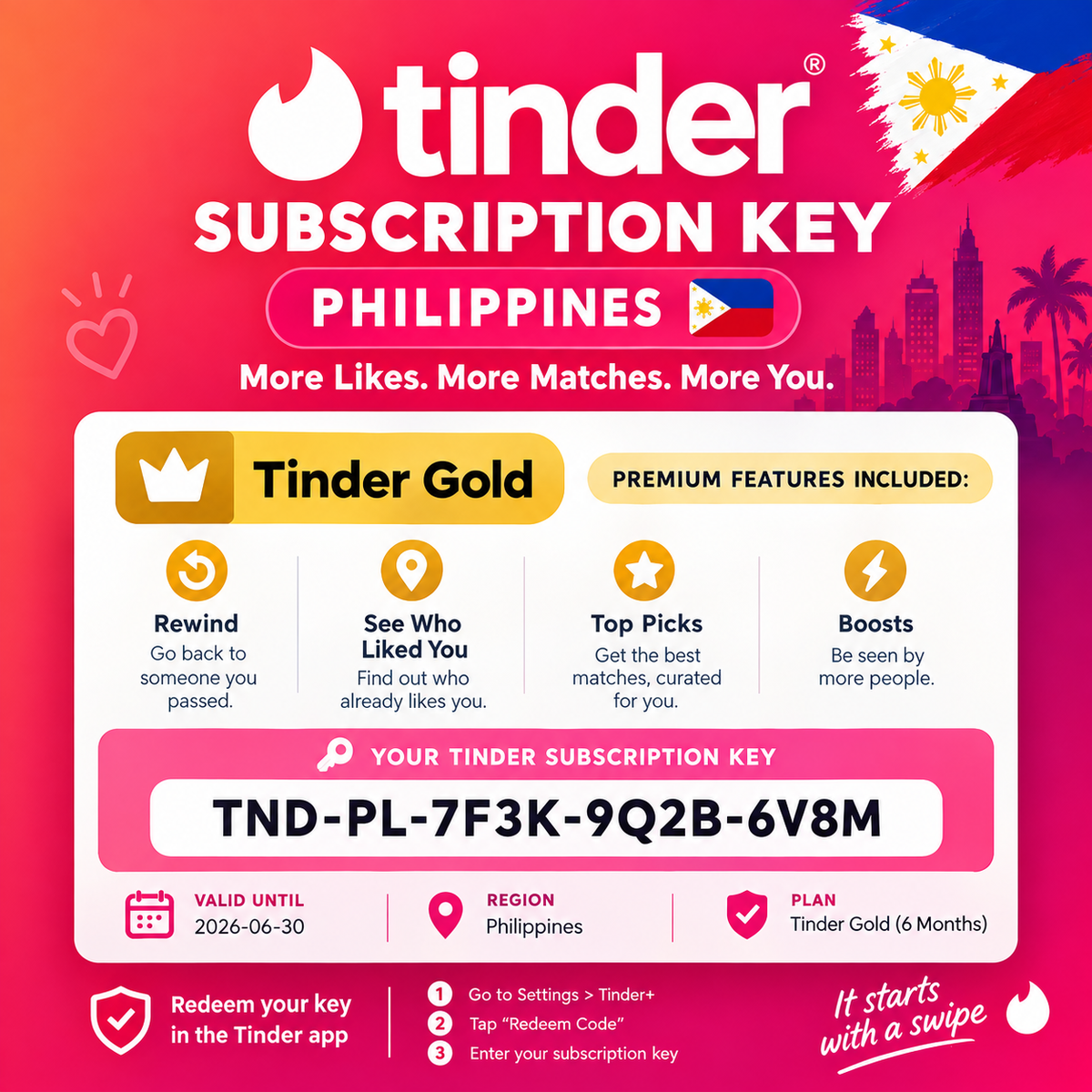 Tinder Subscription Key Philippines